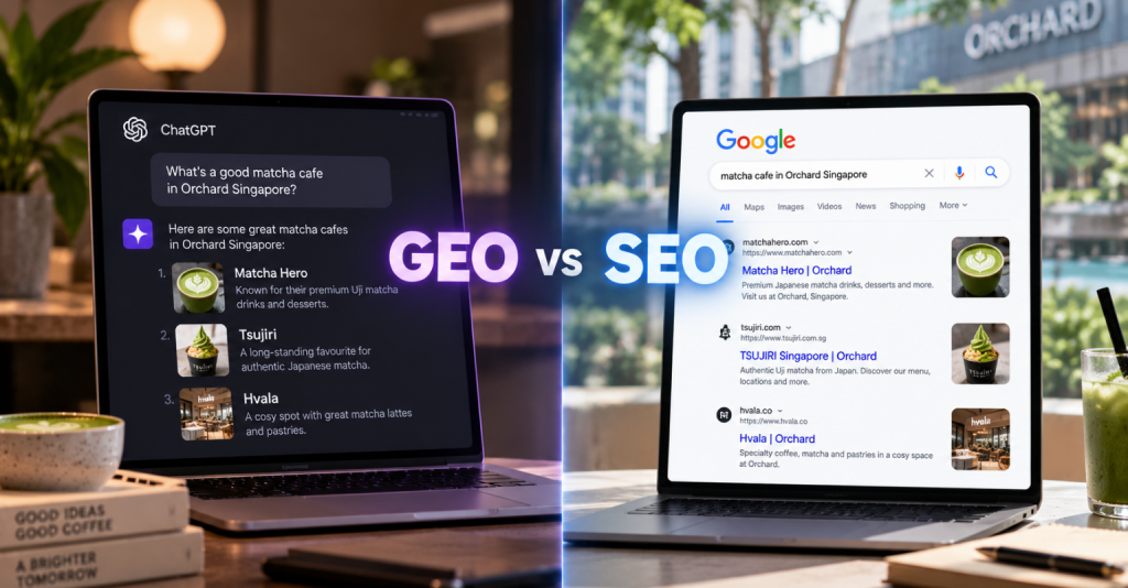 GEO vs SEO showing how user search brands